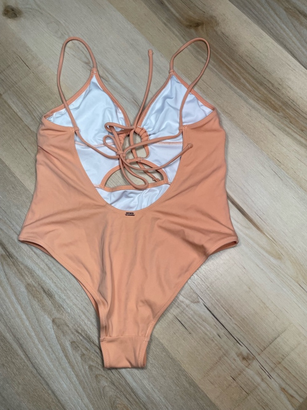 PINK Victoria's Secret Peach One-Piece Swim with Front Cutouts - Picture 2 of 8